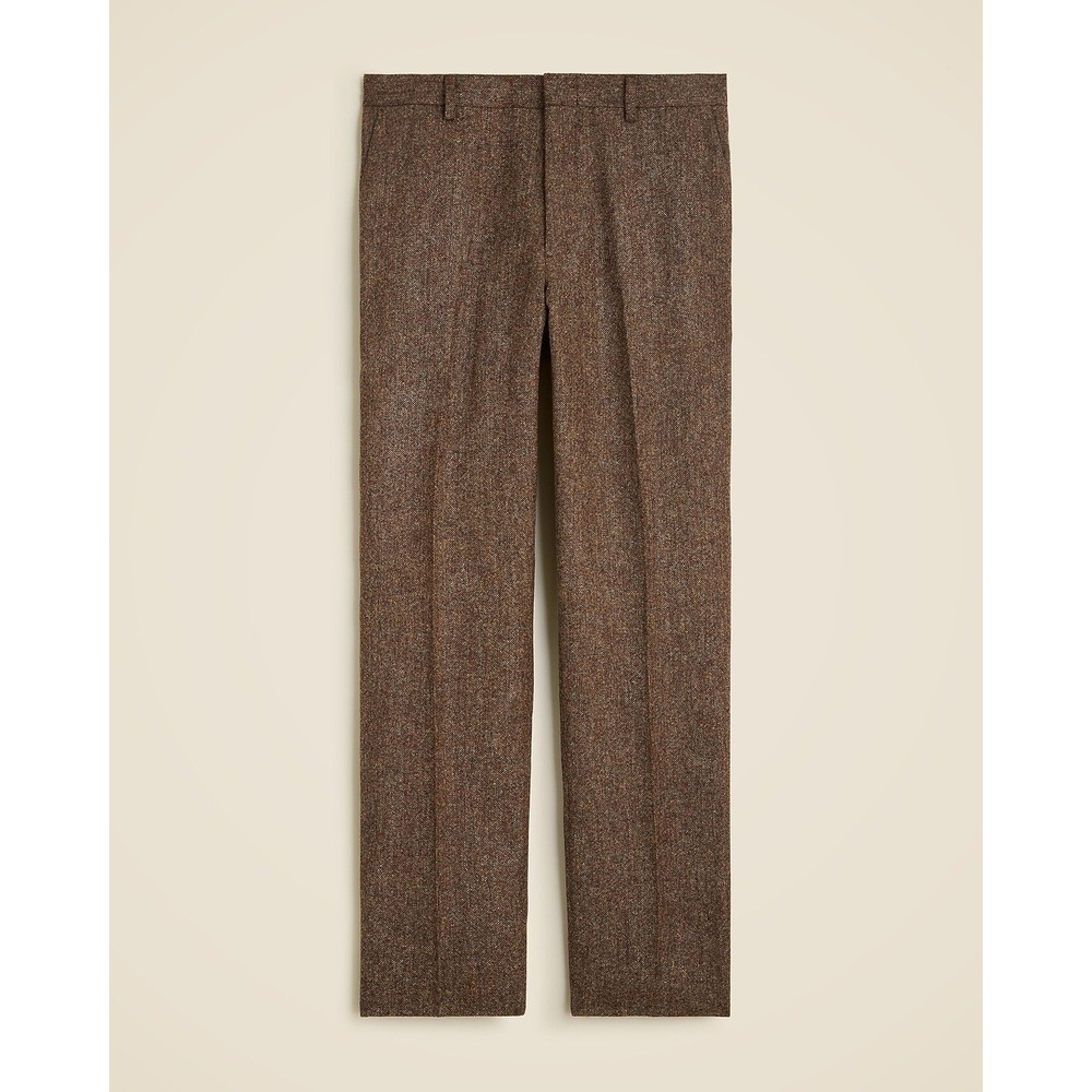 J. Crew Mens Ludlow Slim Fit Wool Dress Pant 34x32 English Wool Tweed Brown